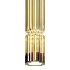 Suspension design LED – abat‑jour verre taillé ambré 365 cm SOLANA