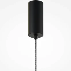 Suspension design LED – abat‑jour verre taillé gris SOLANA