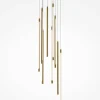 Suspension design LED – cascade de 9 lampes dorées SALEM