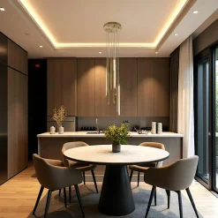 Suspension design LED – cascade de 9 lampes dorées SALEM