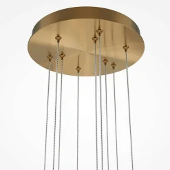 Suspension design LED – cascade de 9 lampes dorées SALEM