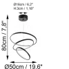 Suspension design LED – noire, 3 anneaux spirale VIESTE