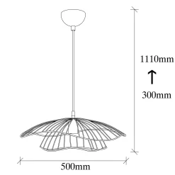 Suspension design métal cuivré filaire forme fleur SINOP