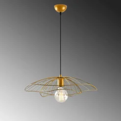 Suspension design métal doré filaire forme fleur SINOP