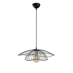 Suspension design métal noir filaire forme fleur SINOP