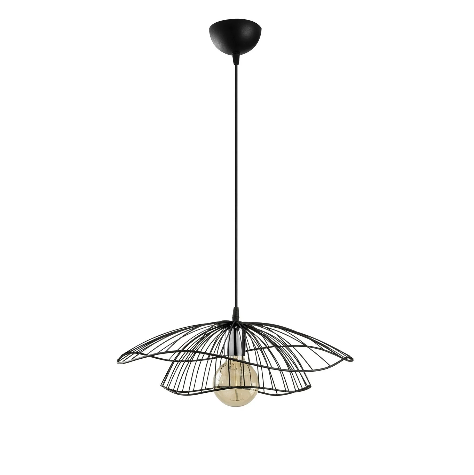 Suspension design métal noir filaire forme fleur SINOP