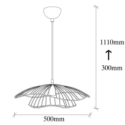 Suspension design métal noir filaire forme fleur SINOP