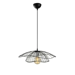 Suspension design métal noir filaire forme fleur SINOP