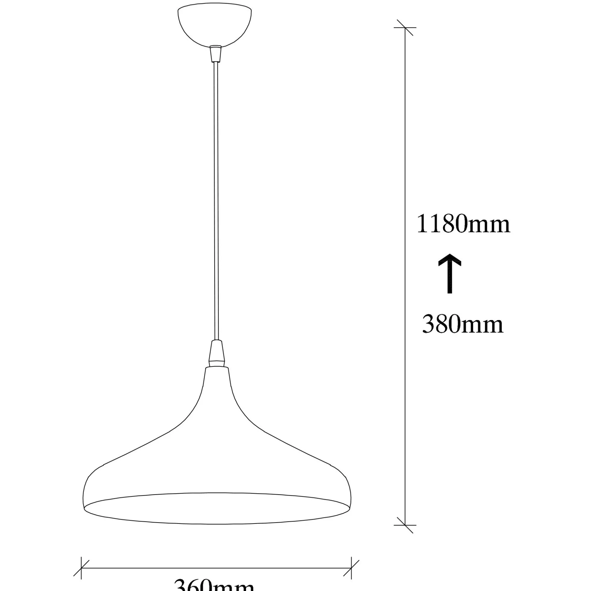 Suspension design noire & dorée évasée, fini alvéolé SILE