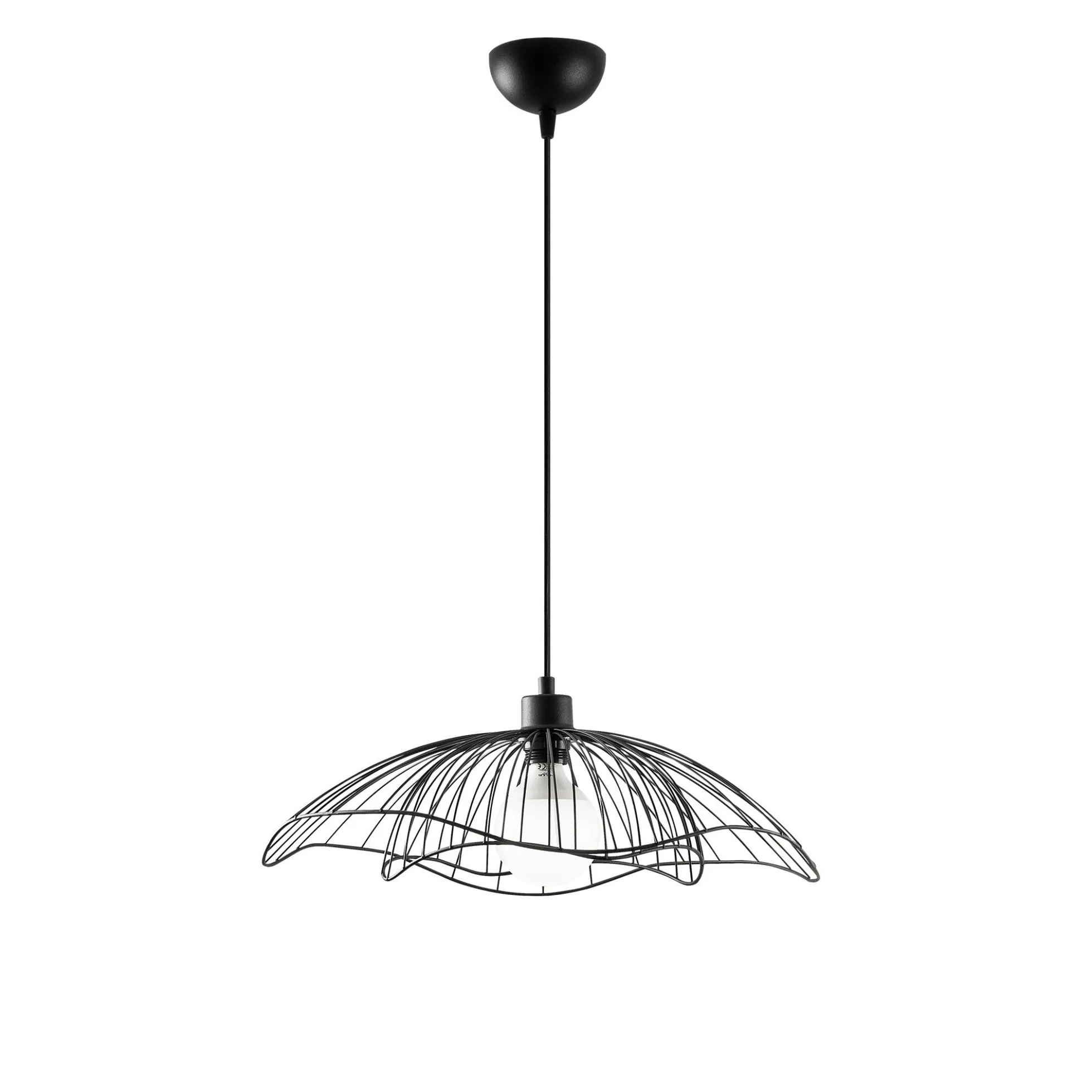 Suspension design noire filaire forme fleur 50 cm SINOP