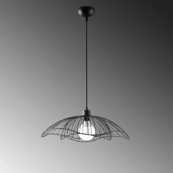 Suspension design noire filaire forme fleur 50 cm SINOP