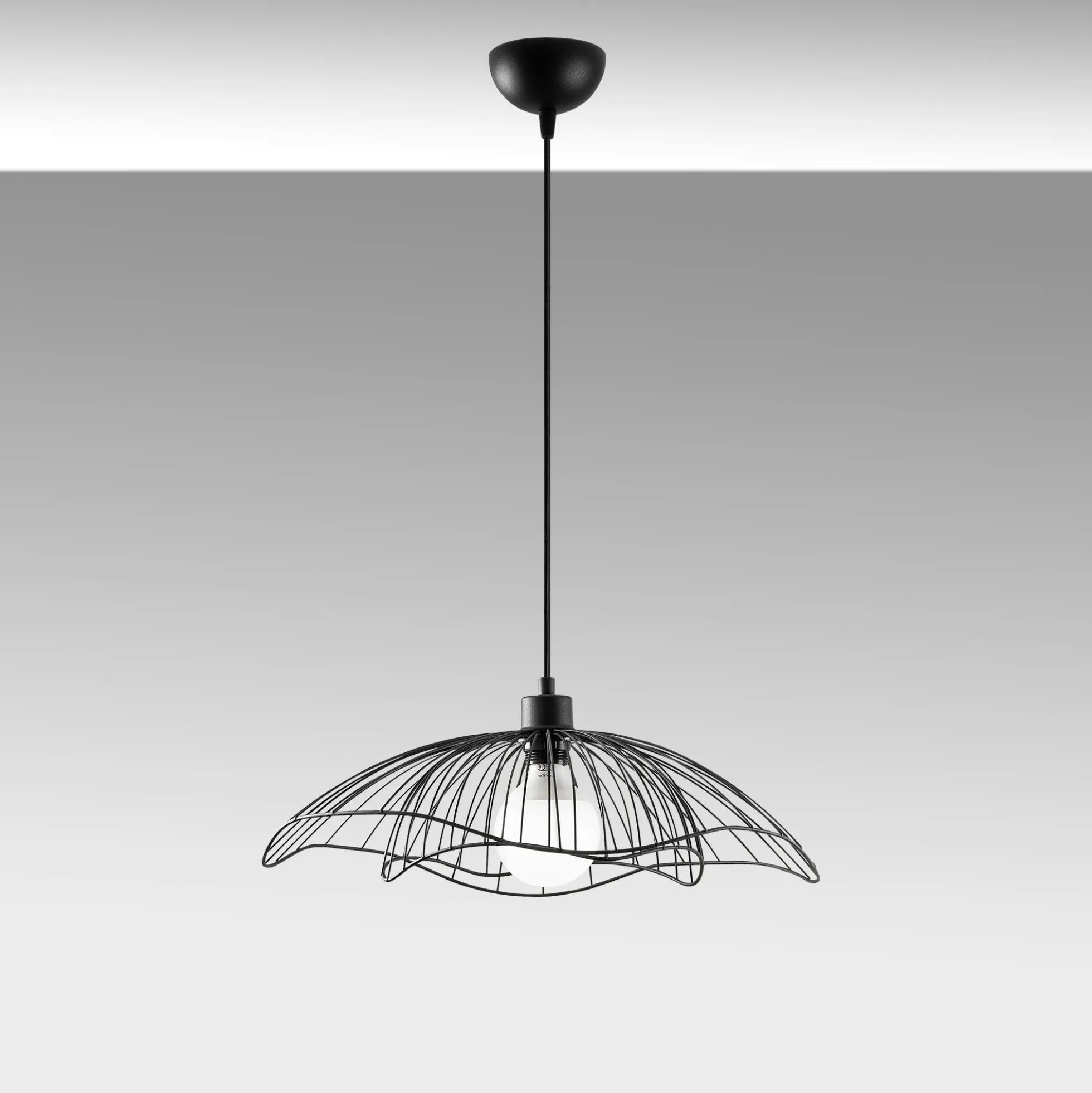 Suspension design noire filaire forme fleur 50 cm SINOP
