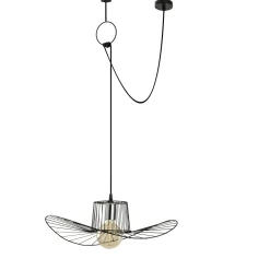 Suspension design noire filaire ondulée, avec anneau SINOP