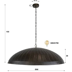 Suspension de table en métal brun vintage Ø90 cm RALF