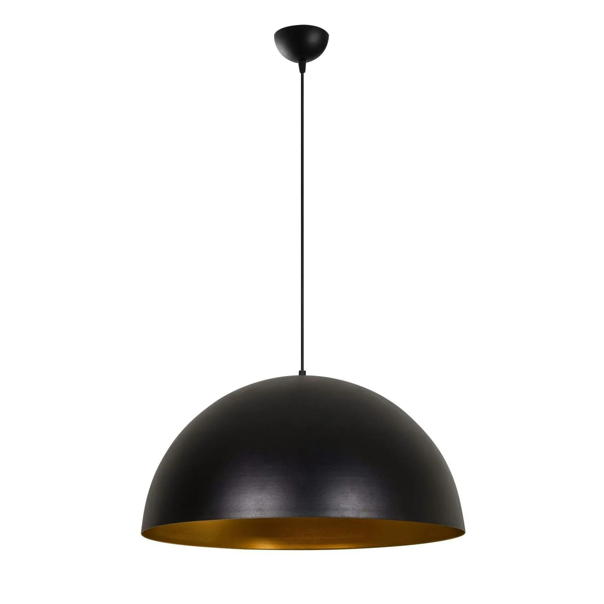 Suspension de table noire dôme intérieur doré Ø60 cm SILE