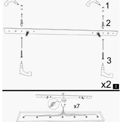 Suspension de table noire et cuivre, 3 abat-jour SILE