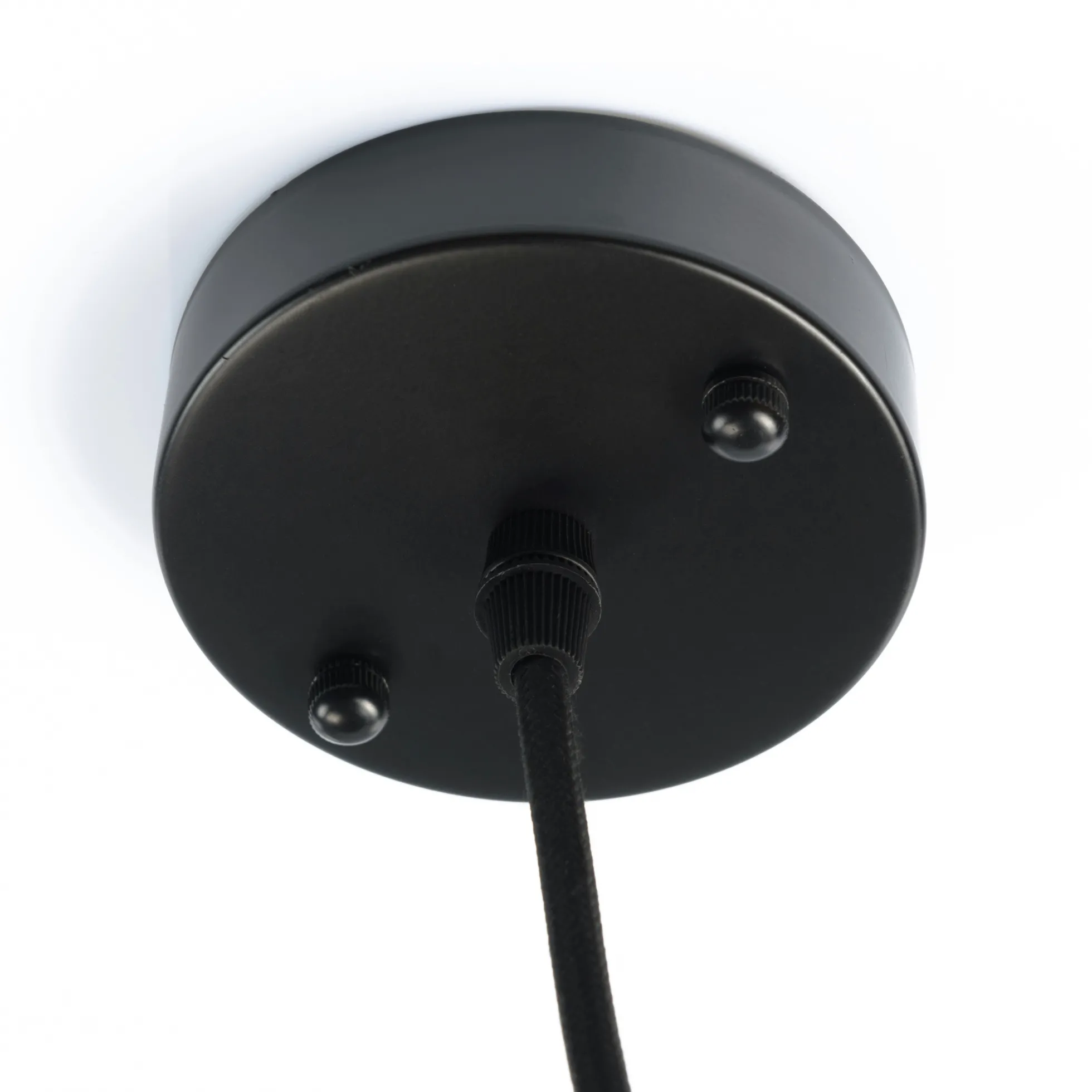 Suspension entonnoir 80x80cm rotin couleur noire/teck FOLELLI