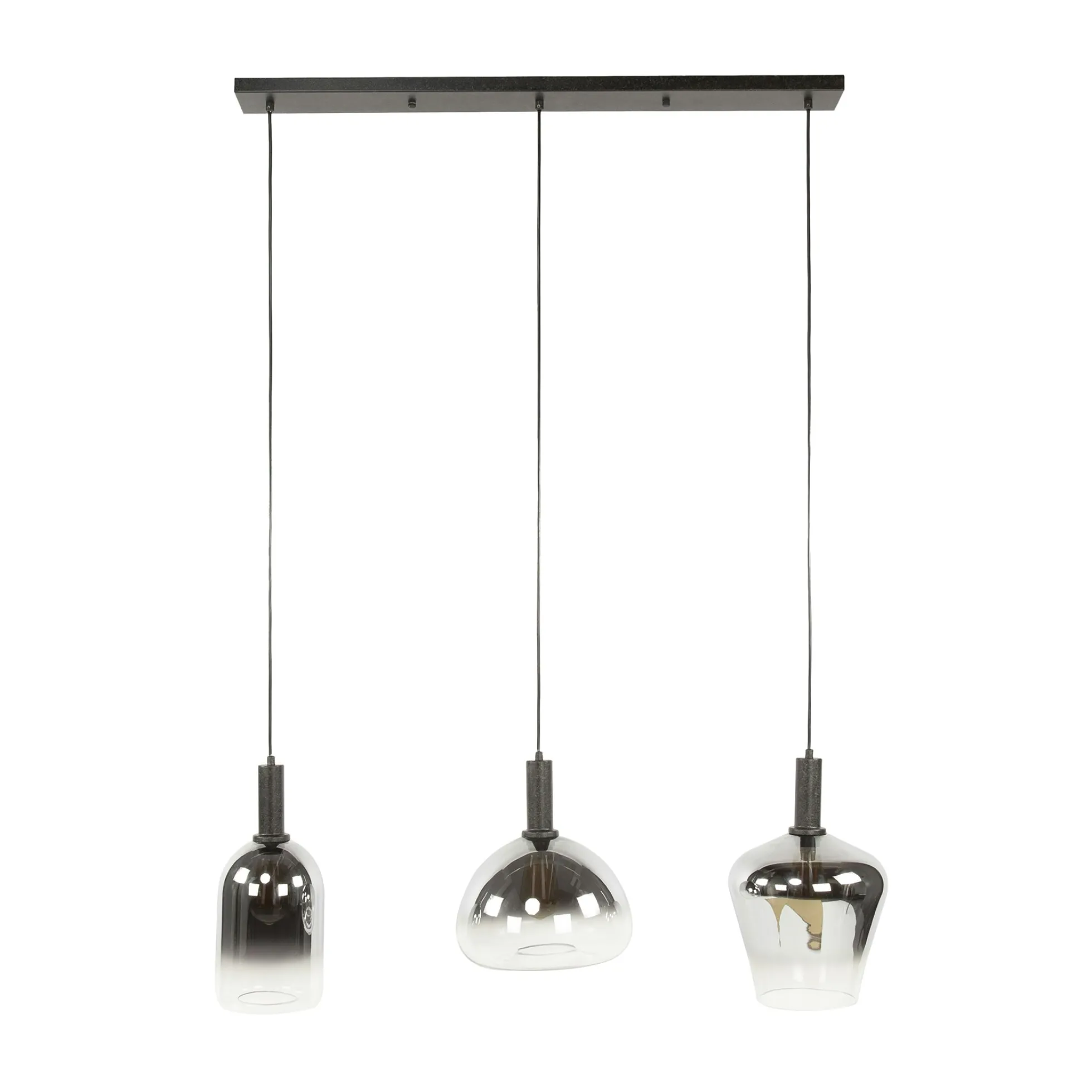 Suspension en verre fumé – 3 formes NOVA