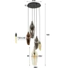 Suspension en verres assortis 5 abat-jour NIAGARA