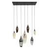 Suspension en verres assortis 7 abat-jour NIAGARA