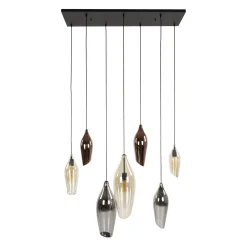 Suspension en verres assortis 7 abat-jour NIAGARA
