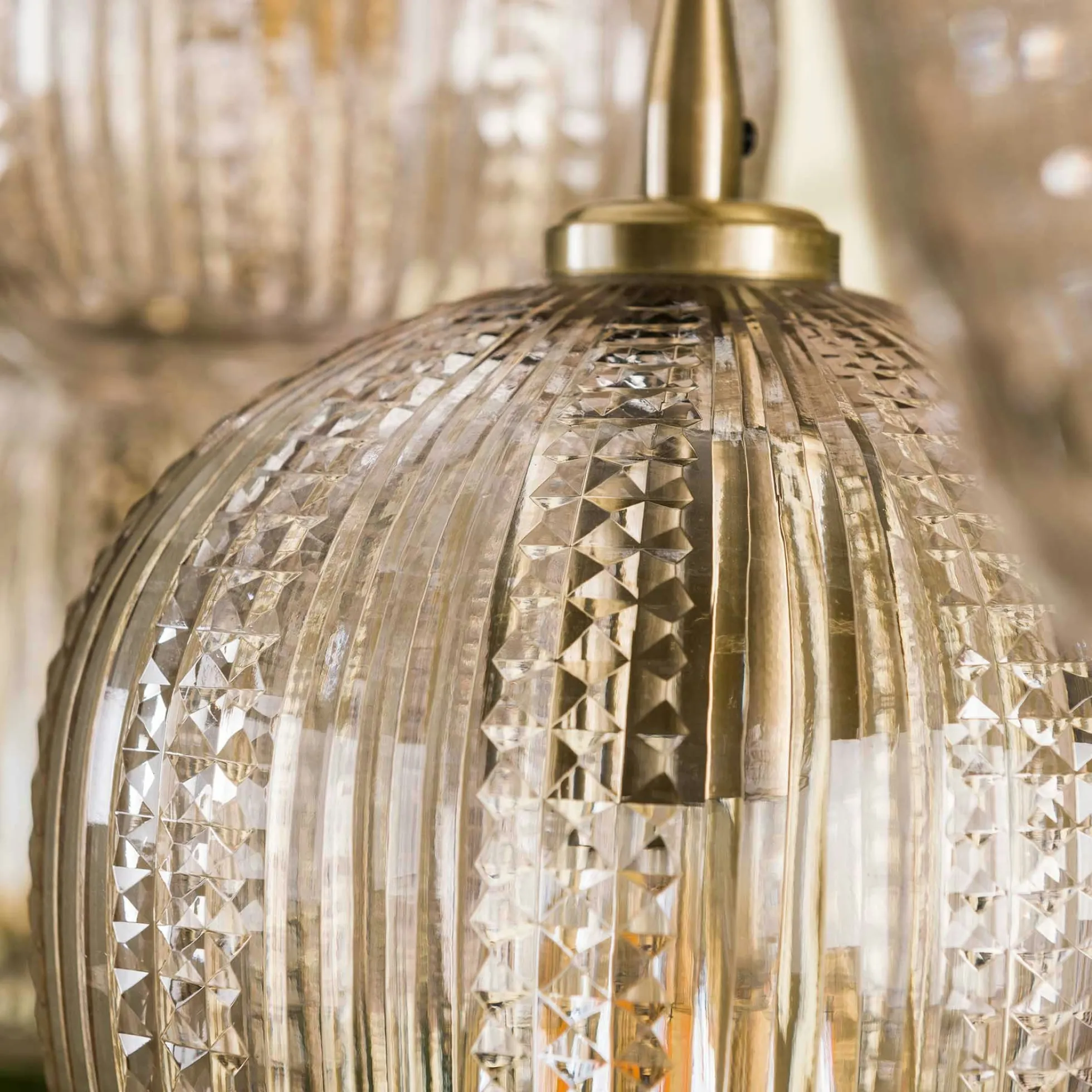 Suspension en verre travaillé 5 lampes NOVA