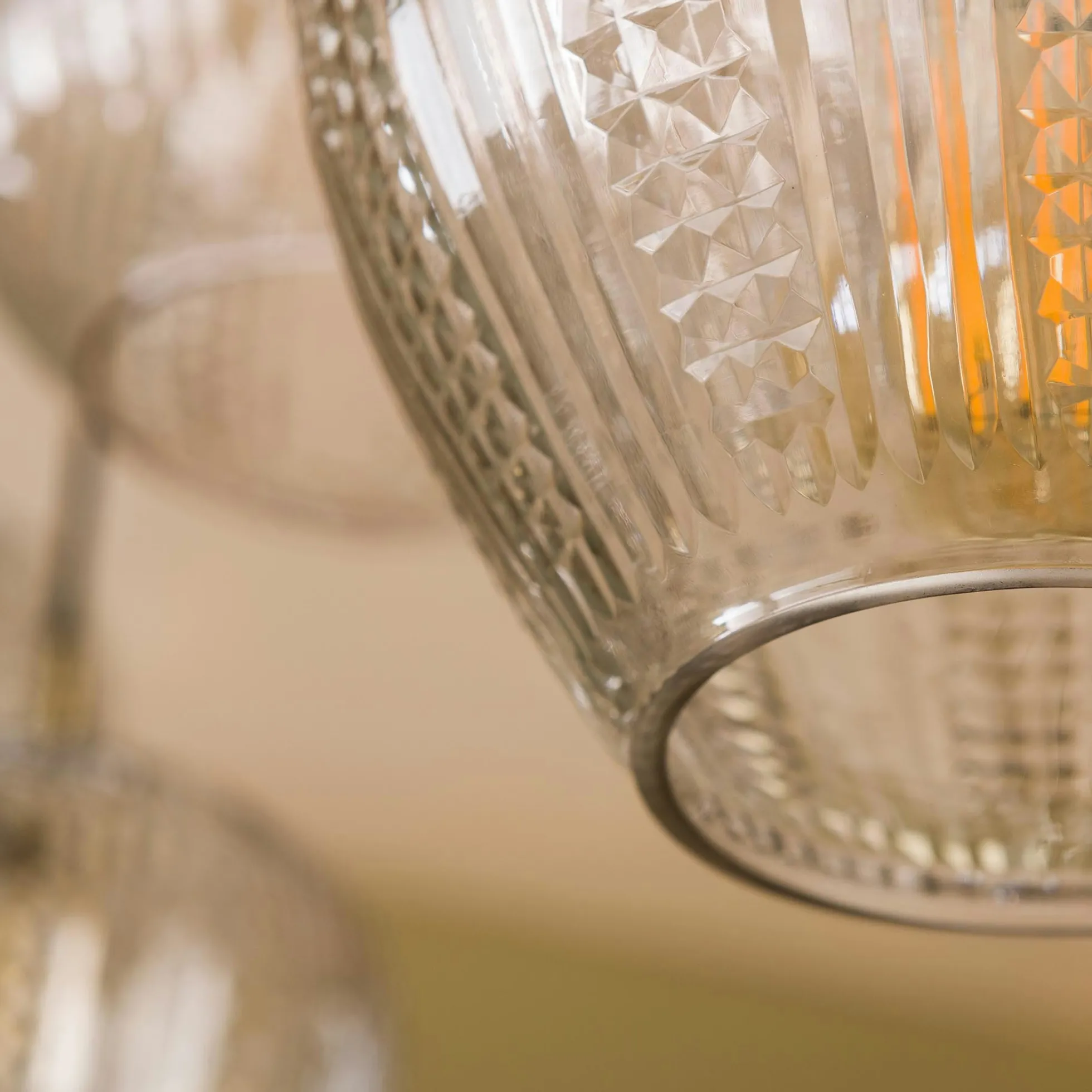 Suspension en verre travaillé 5 lampes NOVA