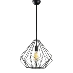 Suspension filaire noire style diamant graphique SINOP