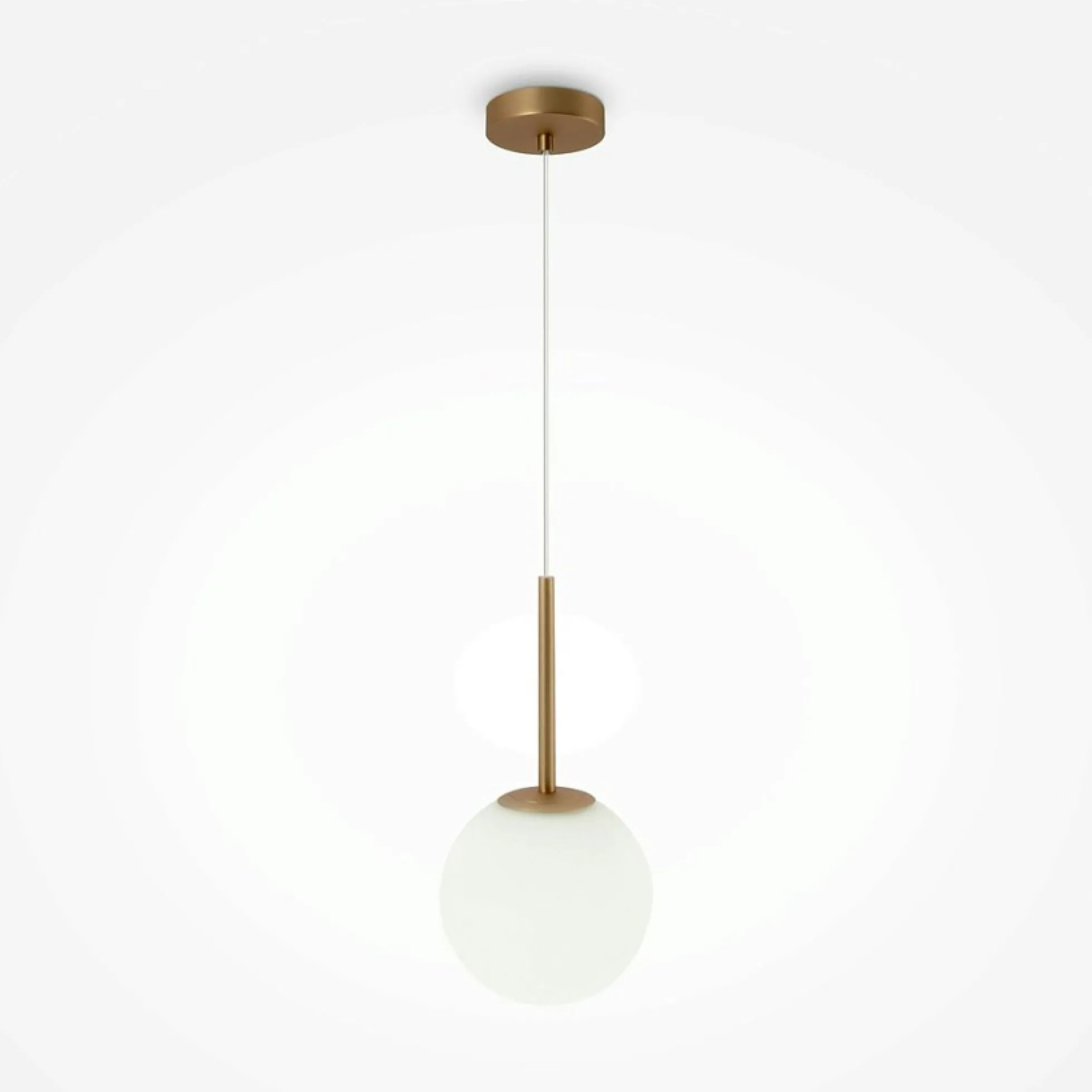 Suspension globe dorée - verre dépoli 18 cm DELTONA