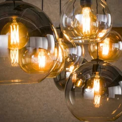 Suspension globe 7 lampes multicolores NOVA