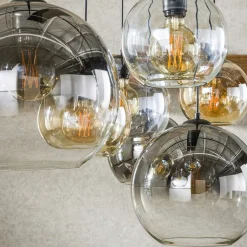 Suspension globe 7 lampes multicolores NOVA