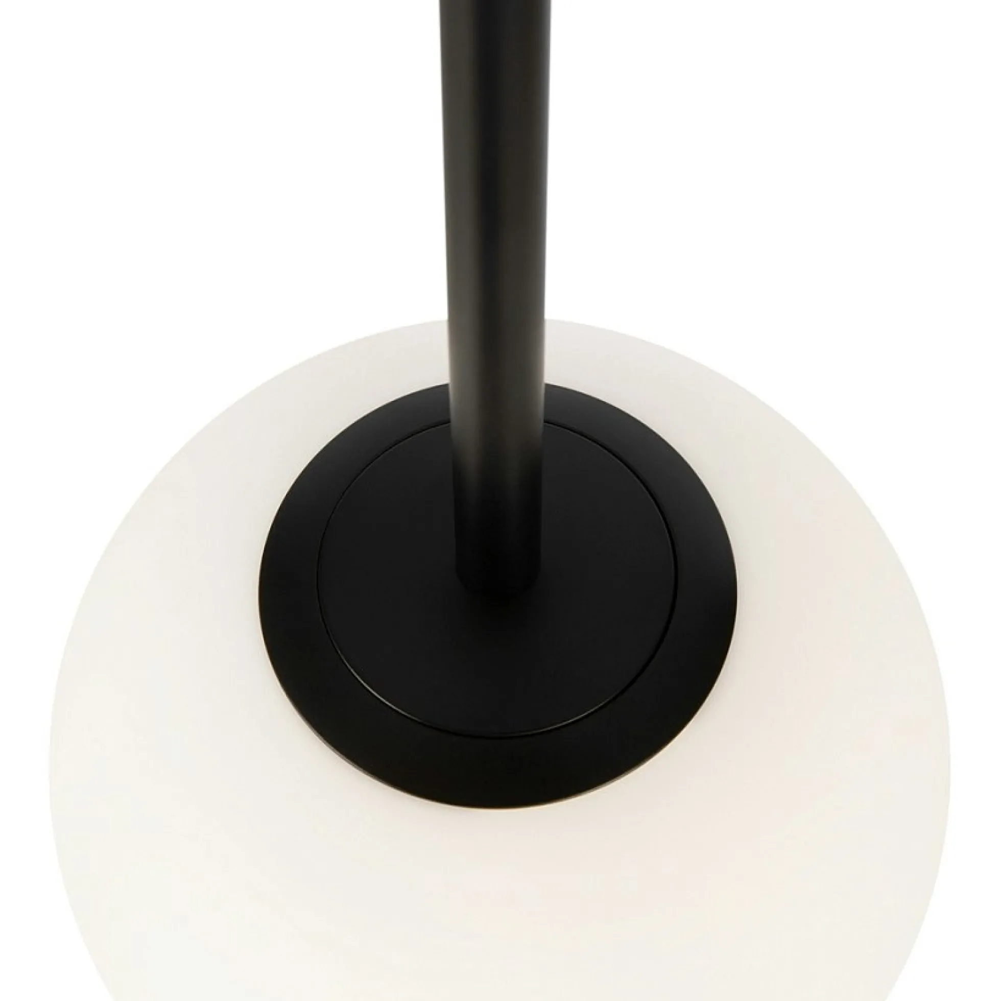 Suspension globe noire - verre dépoli 15 cm DELTONA