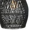 Suspension goutte 25x25cm en rotin couleur noire et teck FOLELLI