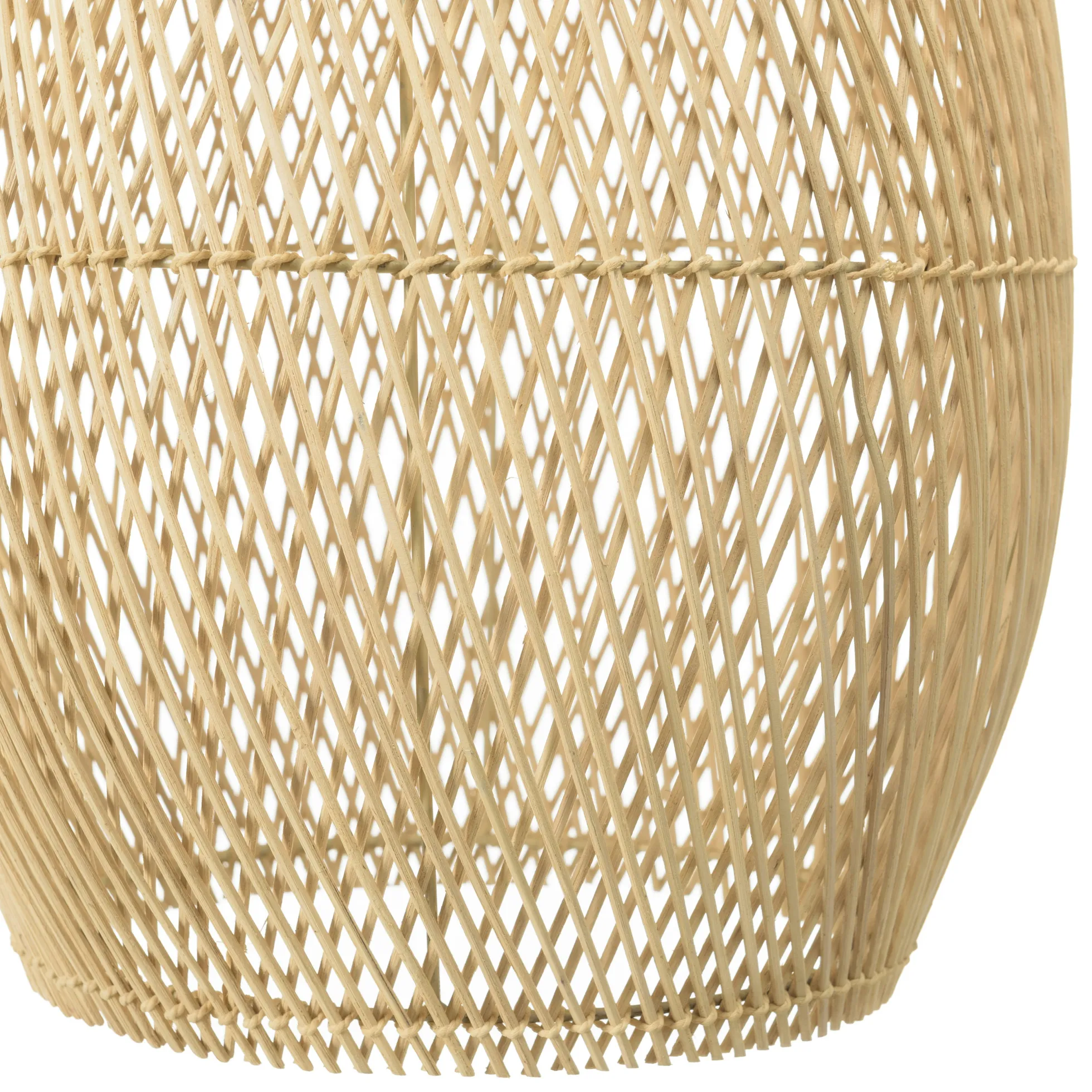 Suspension goutte 35x35cm rotin couleur naturelle et teck FOLELLI