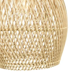 Suspension goutte 25x25cm rotin couleur naturelle et teck FOLELLI