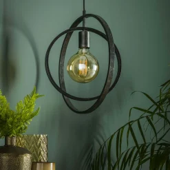 Suspension industrielle 1 lampe anneaux croisés TRIBECA