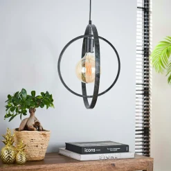 Suspension industrielle 1 lampe anneaux croisés TRIBECA