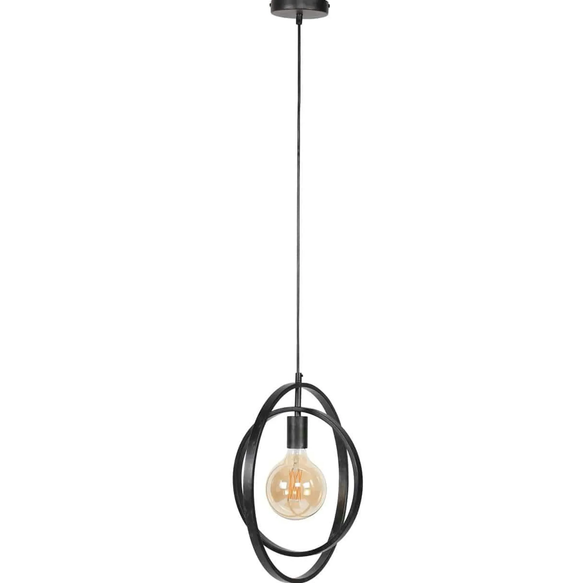 Suspension industrielle 1 lampe anneaux croisés TRIBECA