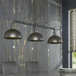 Suspension industrielle tuyau 3 demi-globes TRIBECA