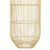 Suspension longue 25x25cm rotin couleur naturelle et teck FOLELLI