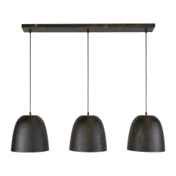 Suspension îlot cuisine 3 abat-jour brun vintage RALF