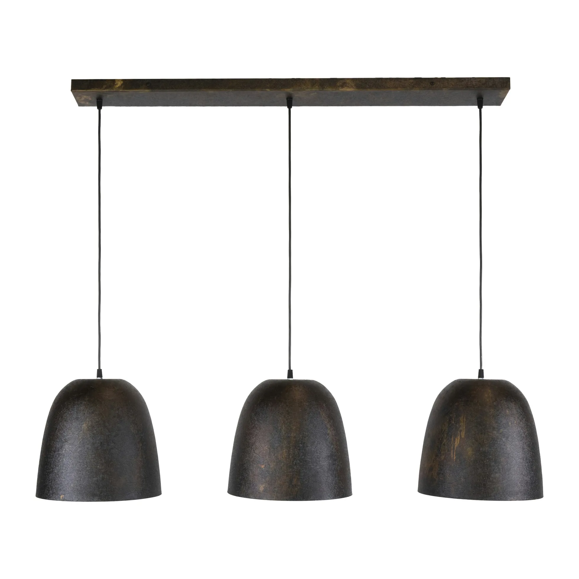 Suspension îlot cuisine 3 abat-jour brun vintage RALF