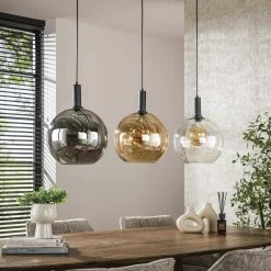 Suspension îlot cuisine 3 globes multicolores NOVA