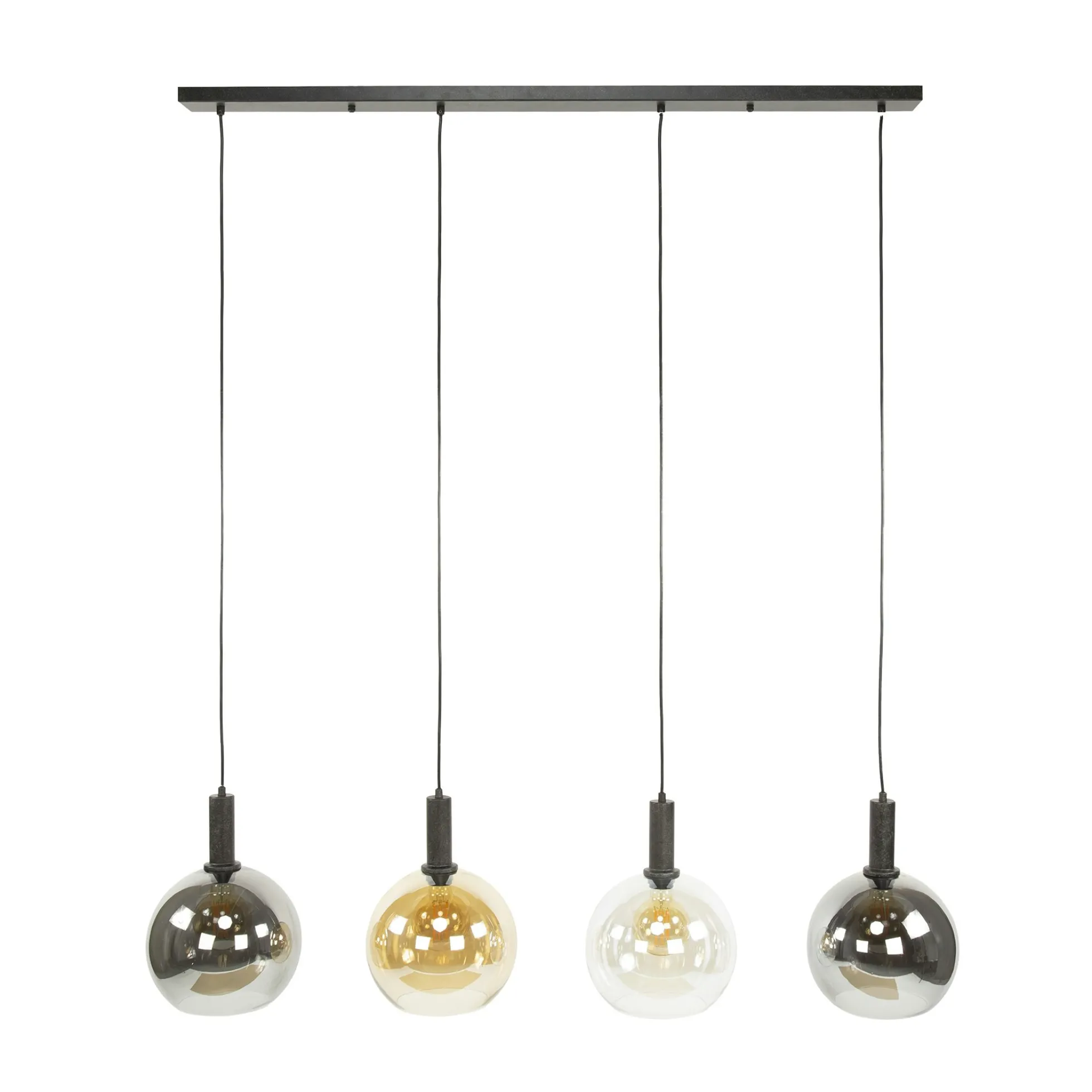 Suspension îlot cuisine 4 globes multicolores NOVA