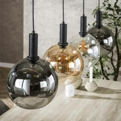 Suspension îlot cuisine 4 globes multicolores NOVA