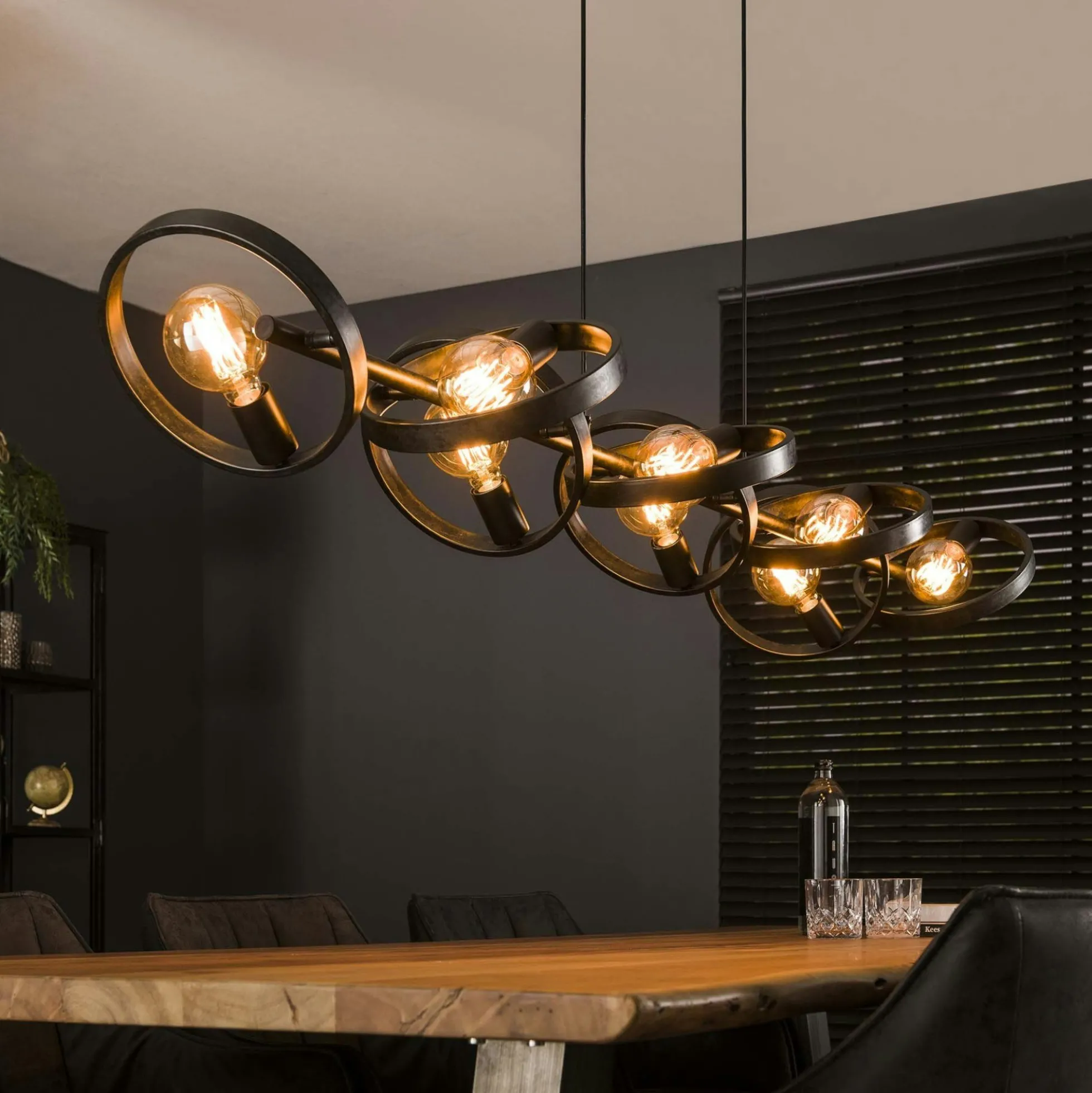 Suspension luminaire 8 anneaux RALF