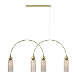 Suspension moderne double arche - verre ambré SOLANA