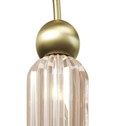 Suspension moderne double arche - verre ambré SOLANA