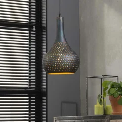 Suspension moderne 1 lampe forme goutte finition couleur cuivre JAVA