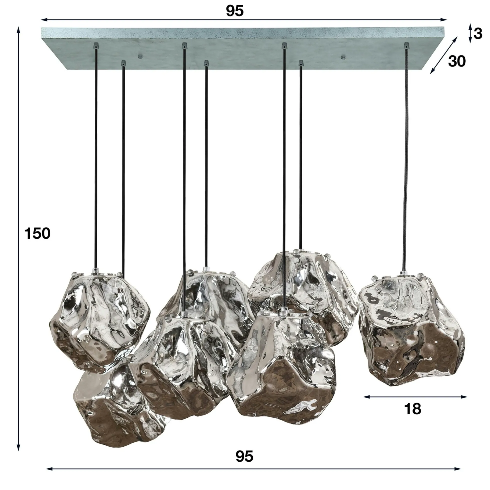 Suspension moderne 7 lampes NIAGARA